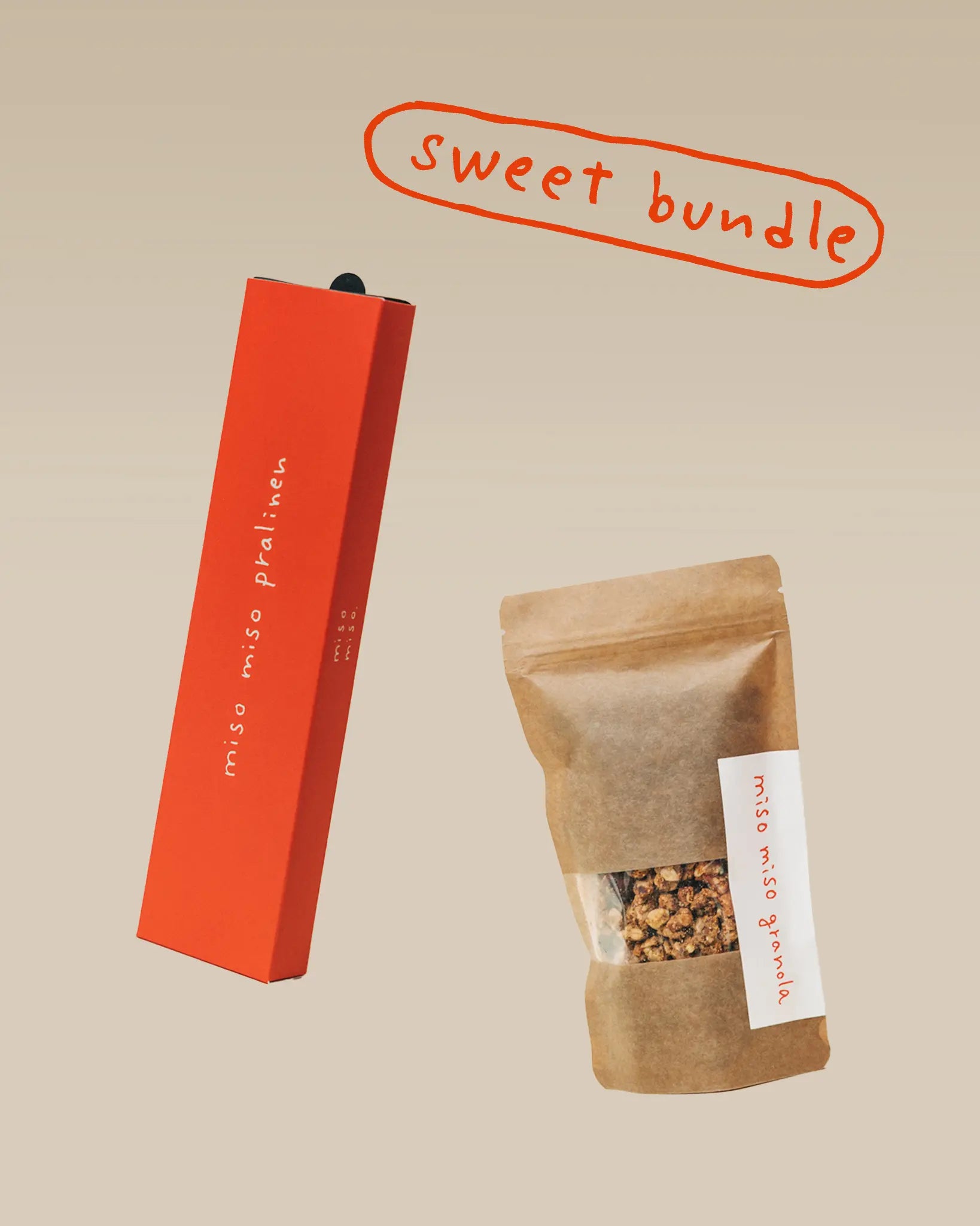 Sweet Bundle aus knusprigem miso miso Granola und handgemachten miso Schokoladenpralinen von miso miso.